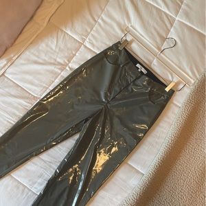 Tibi Women's Gray Tech Vinyl Skinny Pants